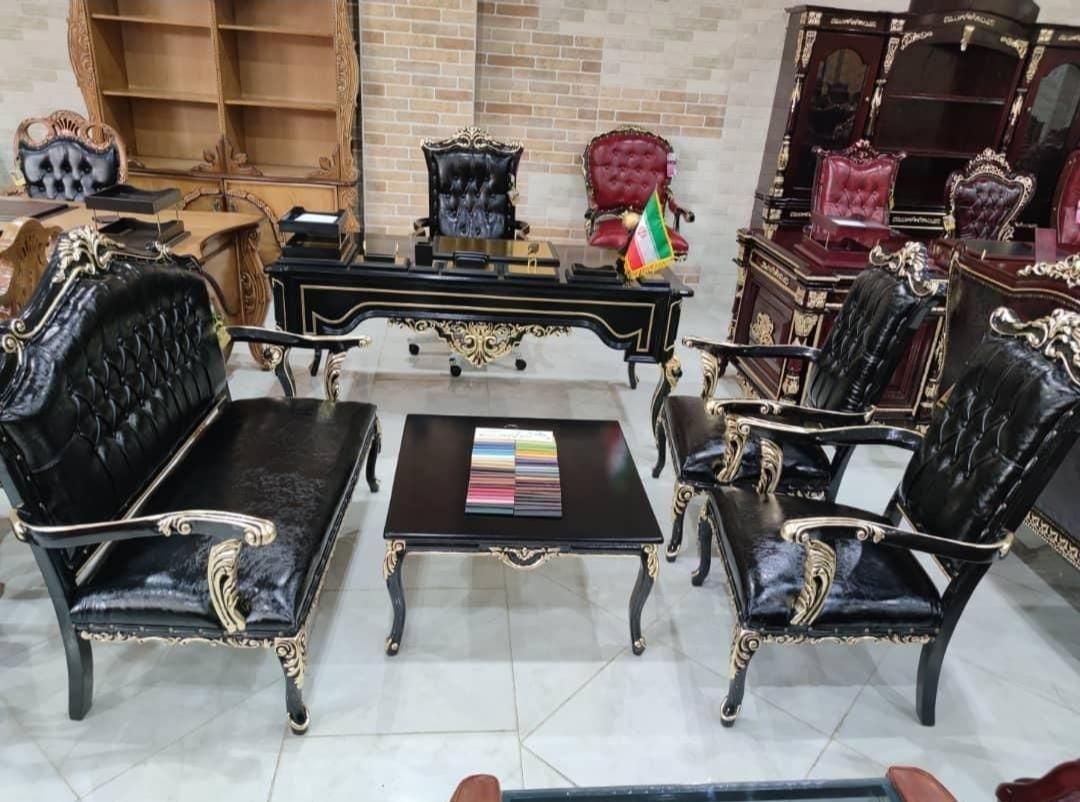 مبل کلاسیک اداری/میز مدیرعامل/ مبل منبتی مدل گرجی|دفتر کار|تبریز, |دیوار