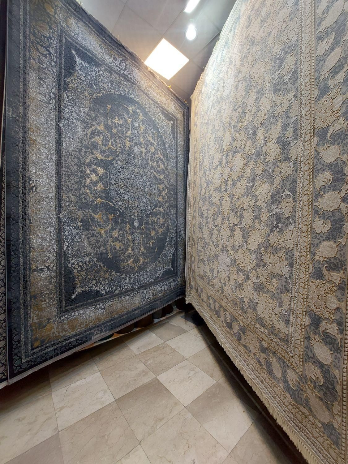 فرش ۱۲ متری سبز ترند طوسی زمینه کرمه ۱۲۰۰ شانه|فرش|مشهد, امیر|دیوار