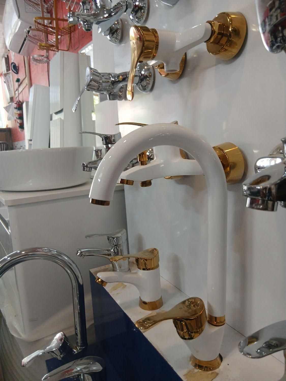 شیرآلات سفیدطلایی چهار تیکه تنه سنگین چشنواره فروش|مصالح و تجهیزات ساختمان|شاهینشهر, خانه کارگر|دیوار