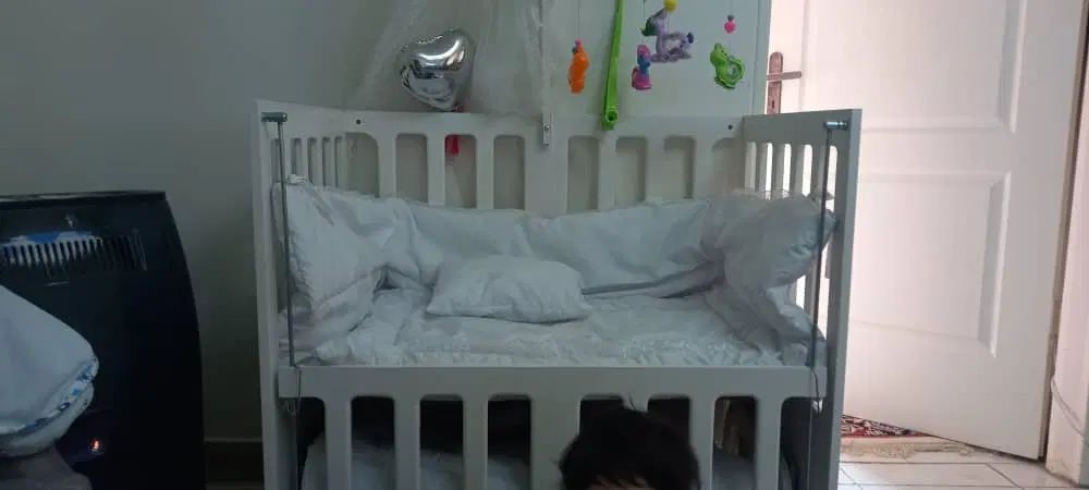 تخت گهواره ای کنار مادر|تخت و صندلی بچه|تهران, آهنگران (سراسیاب دولاب)|دیوار