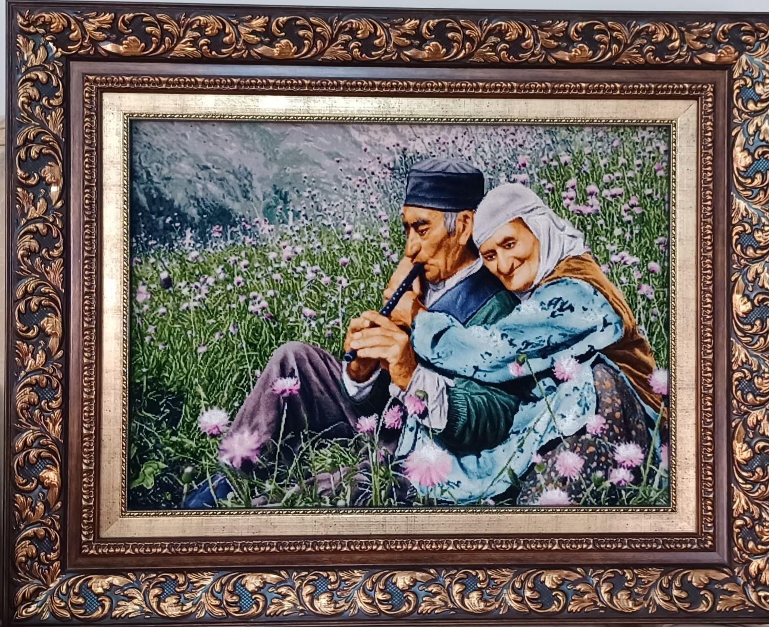 تابلوفرش عشق پیری با قاب معاوضه با قناری رسمی بلند|تابلو فرش|تهران, ایران|دیوار