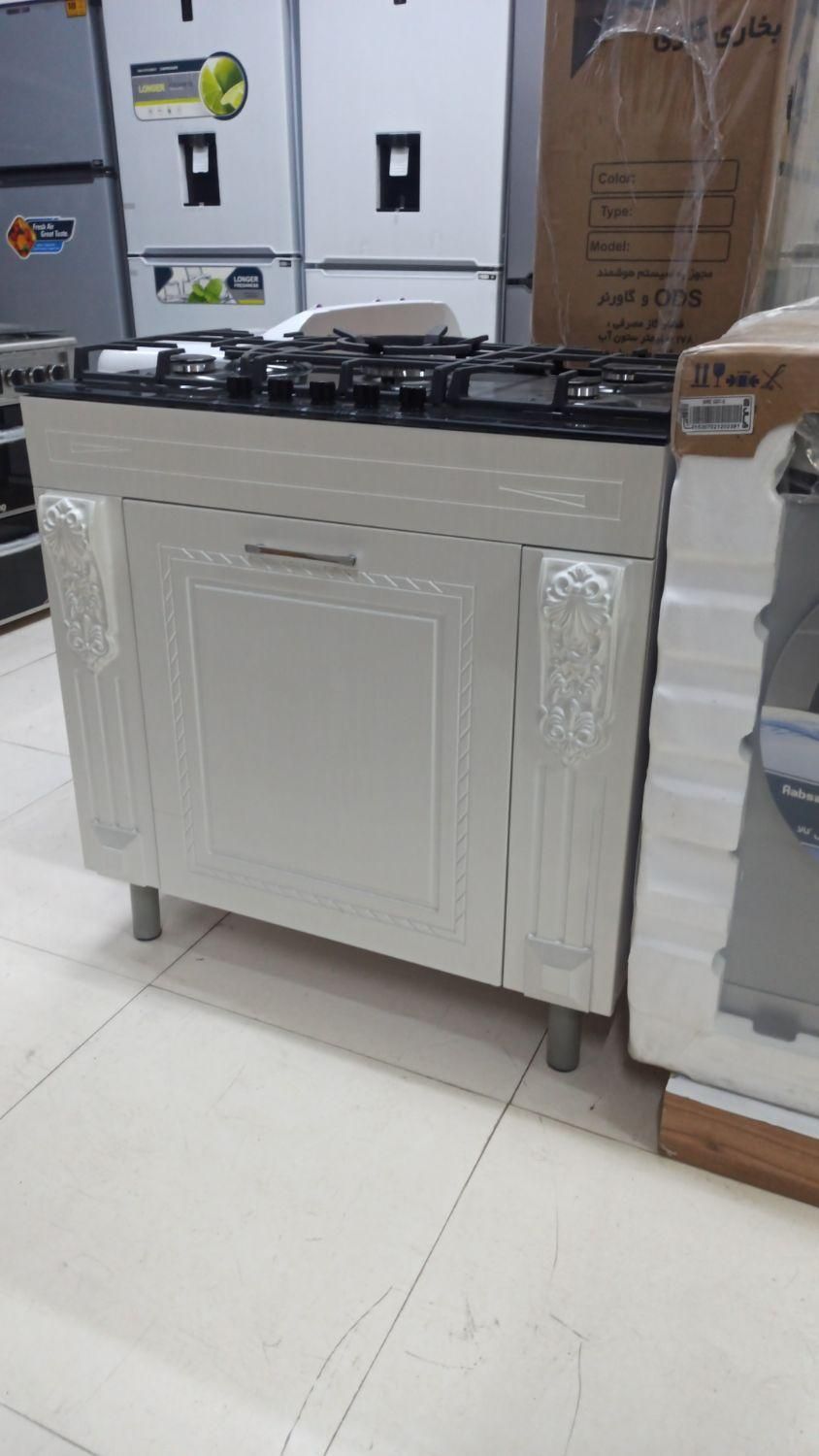 اجاق گاز mdf صفحه شیشه و استیل ۵شعله|اجاق گاز و لوازم برقی پخت‌وپز|پرند, فاز ۱|دیوار