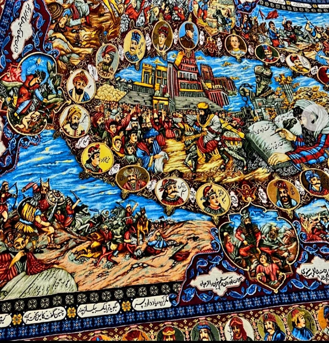 تابلو فرش دستبافت ۹ متری شاهکار سلاطین ( شاهنامه )|تابلو فرش|تهران, پونک|دیوار