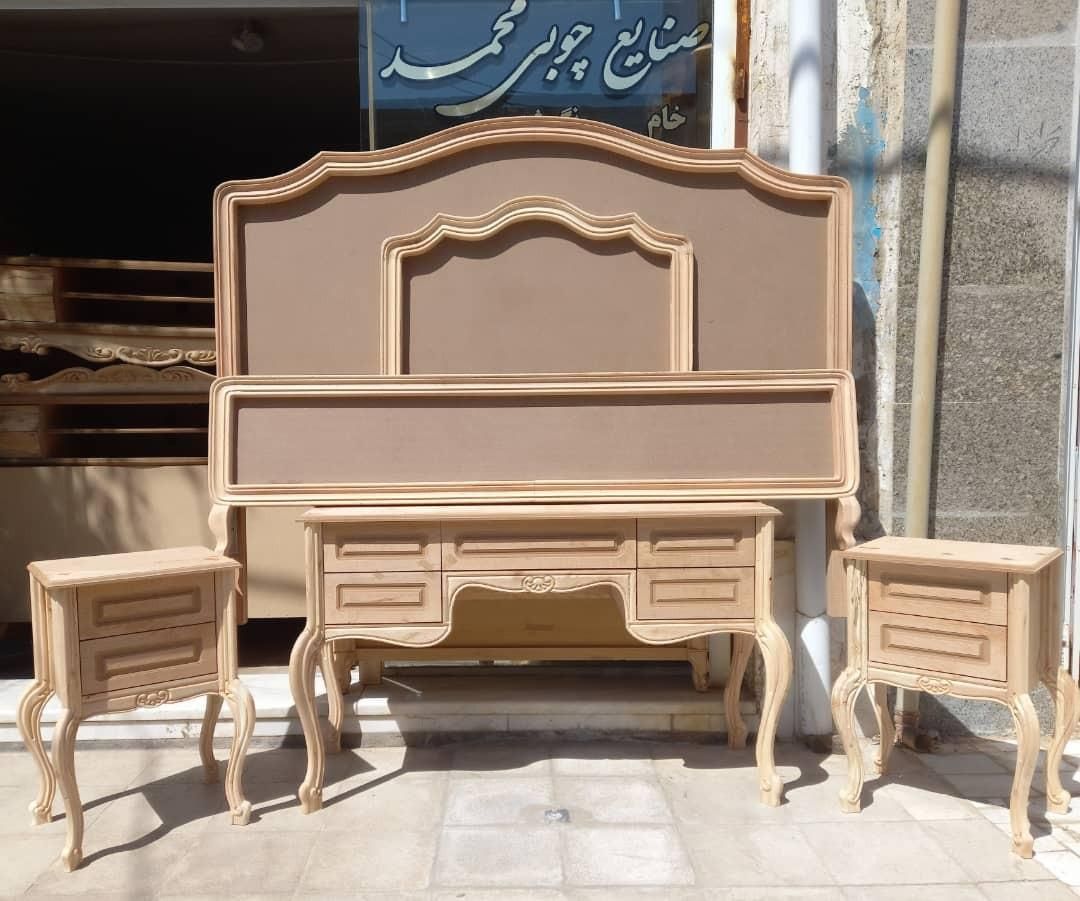 سرویس خواب دونفره چوبی تمام چوب فرانسوی ابزاری|تخت و سرویس خواب|تهران, یافت آباد جنوبی|دیوار
