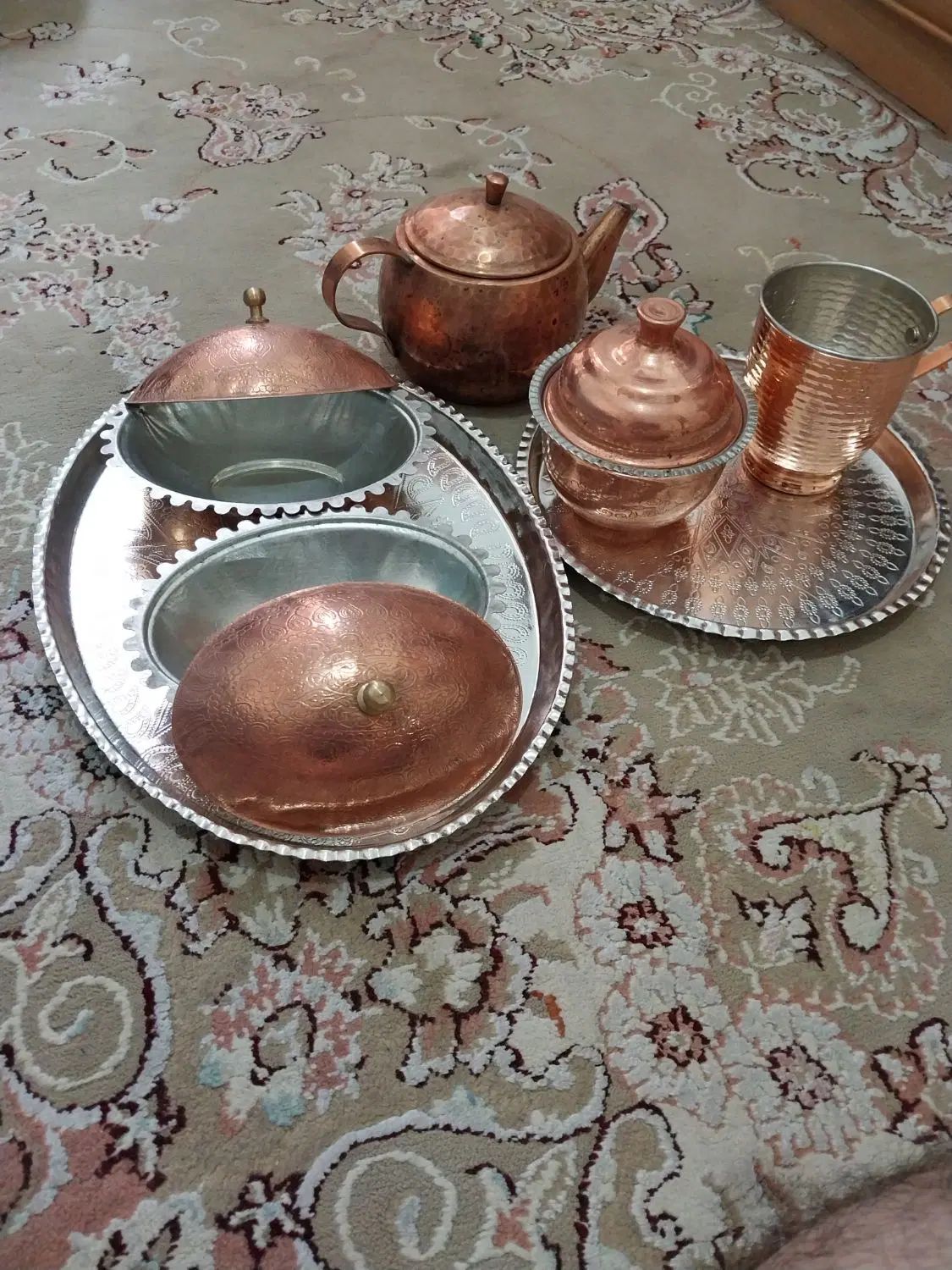 ظروف تزئینی وپذیرایی مسی شهرستان زنجان|ظروف سرو و پذیرایی|اسلام‌شهر, شهرک مهدیه|دیوار