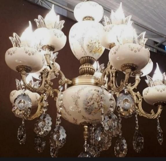 لوسترشیک چینی برنزی درهررنگ باچک6ماهه بدون بهره|لوستر و چراغ آویز|تبریز, |دیوار