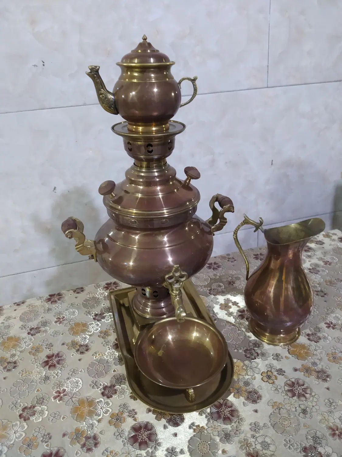 سماور چهار لیتری آنتیک و‌ کهنه با مهر و  ورق روس|کلکسیون اشیاء عتیقه|تهران, خانی آباد نو شمالی|دیوار