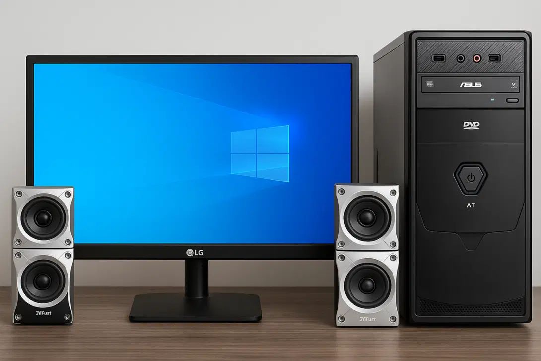پکیج کامل کامپیوتر + مانیتور LG + اسپیکر سه‌تکه|رایانه رومیزی|مشهد, راهنمایی|دیوار