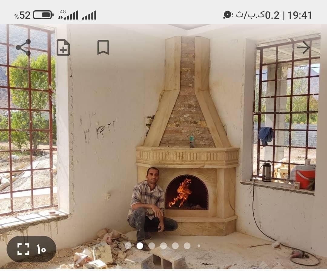 شومینه سنگی و باربیکیو ،هیزوم سوز|بخاری، هیتر، شومینه|شیراز, شهرک گلدشت حافظ‎|دیوار