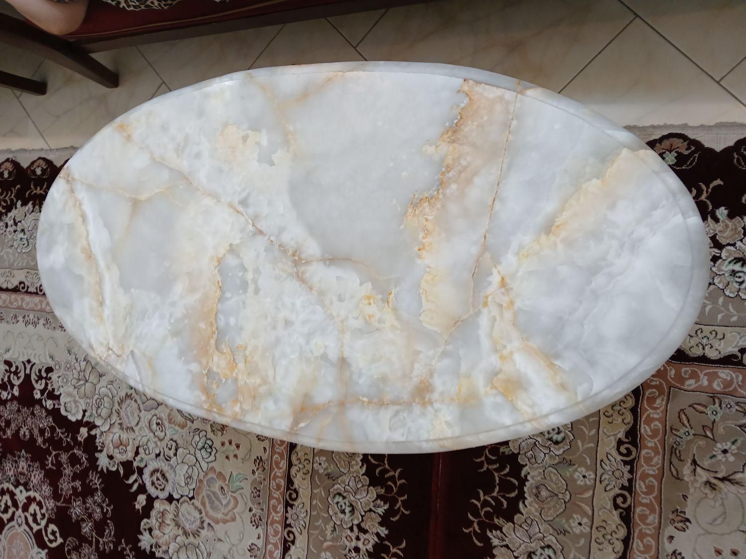 1عدد میز جلو مبلی برنز با سنگ مرمر و 2عدد عسلی|مبلمان خانگی و میز عسلی|ری, دولت‌آباد|دیوار