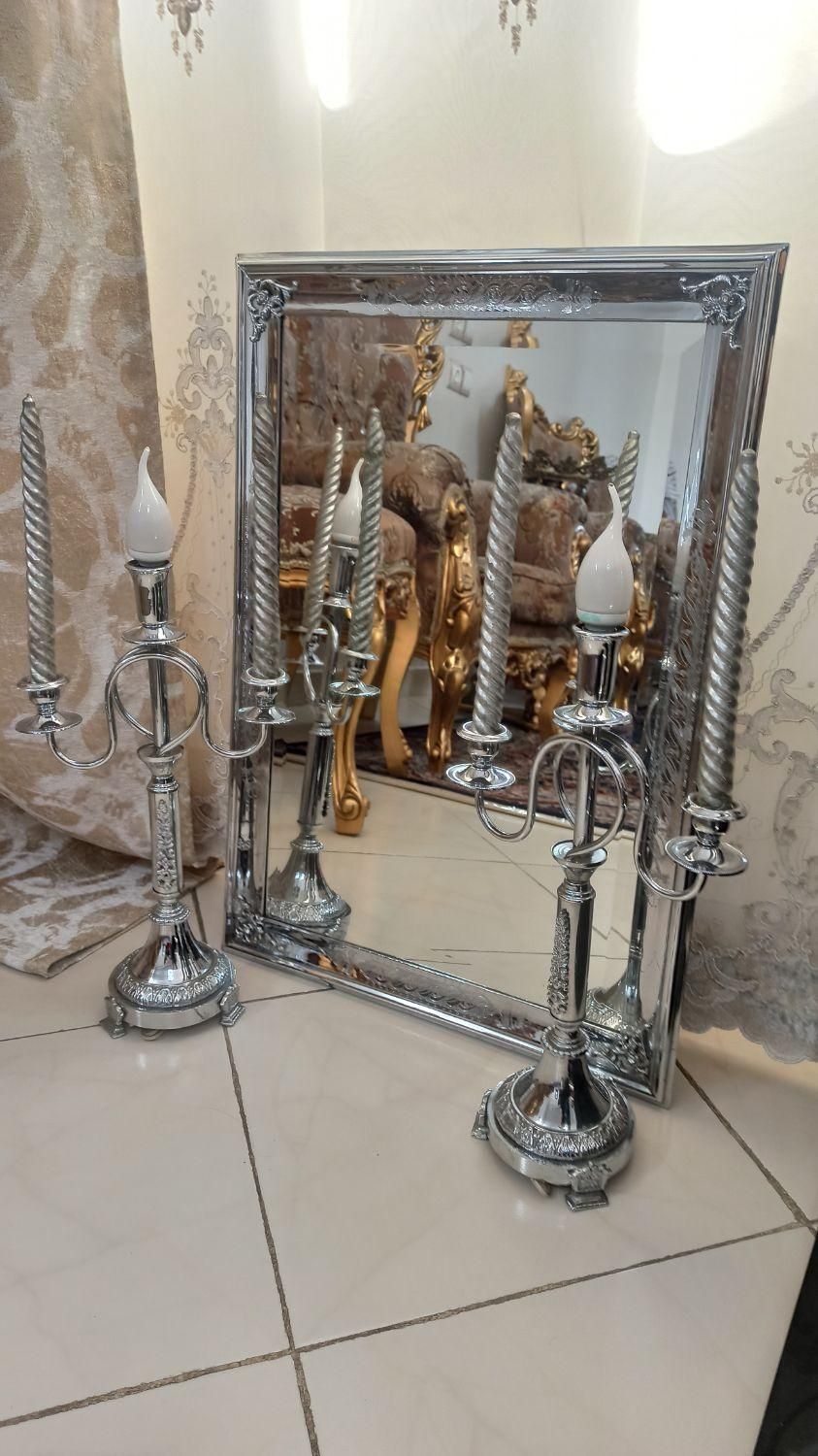 آینه وشمعدان|صنایع دستی و سایر لوازم تزئینی|اسلامشهر, شهرک لاله|دیوار