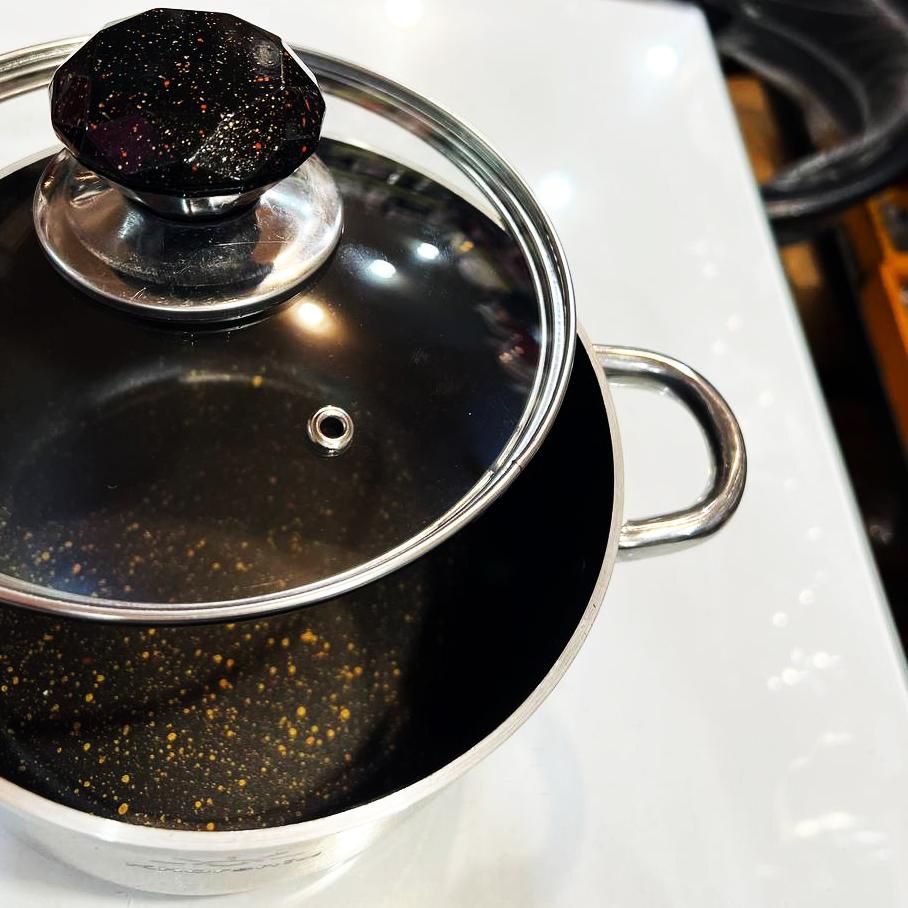 قابلمه دو رو گرانیتی در پیرکس سایز 18 خورشید|ظروف پختوپز|بندر انزلی, کارآموزی|دیوار