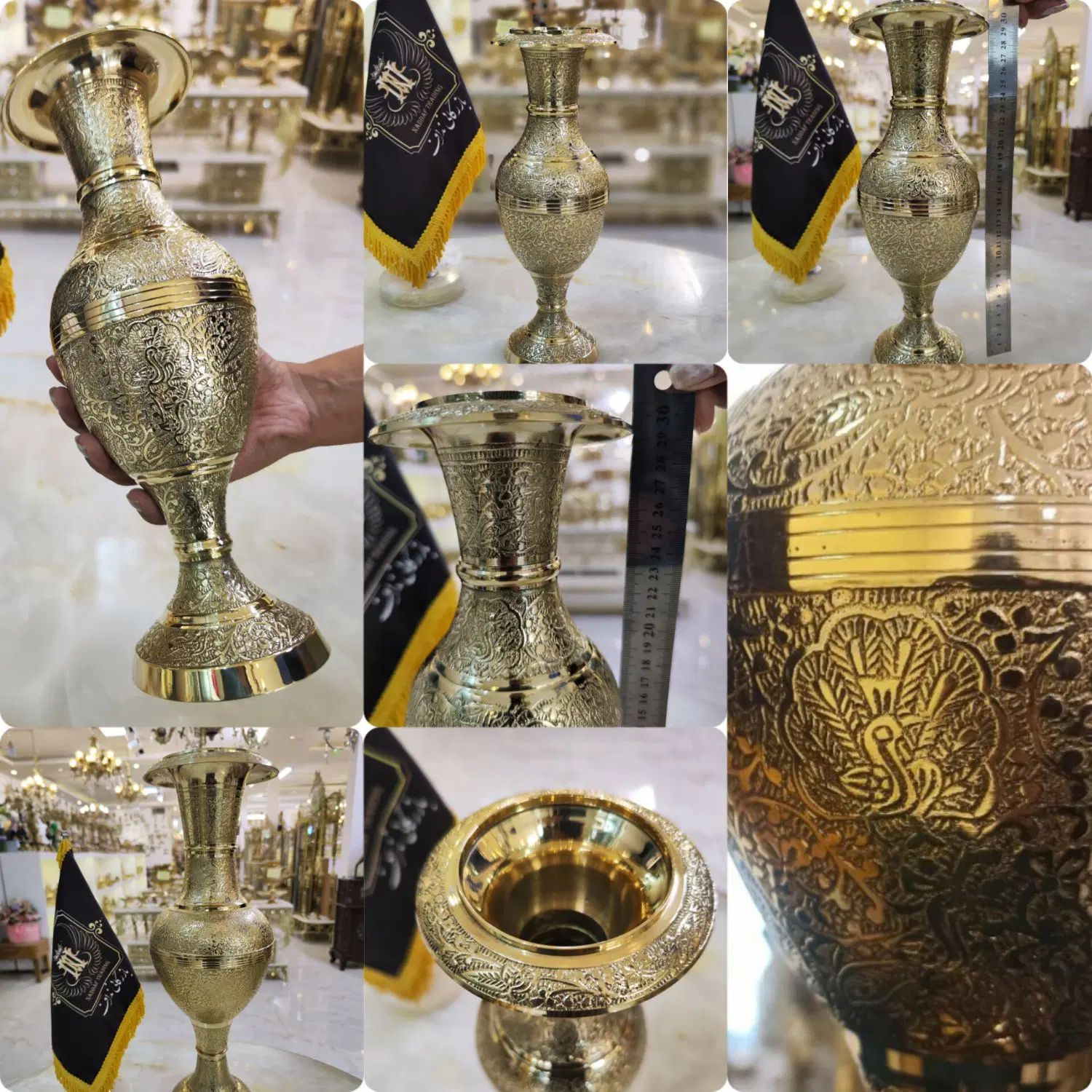 سرویس پذیرایی ۱۲ پارچه برنجی برنزی با طرح طاووس|ظروف سرو و پذیرایی|مشهد, امیر|دیوار