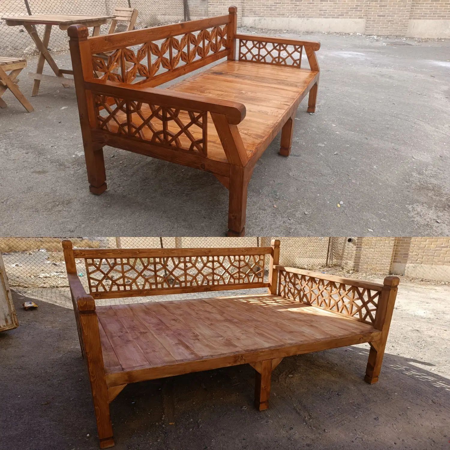 تخت سنتی مبل گره چینی نیمکت چوبی باغ منزل ویلا|مبلمان خانگی و میز عسلی|سبزوار, امیریه|دیوار