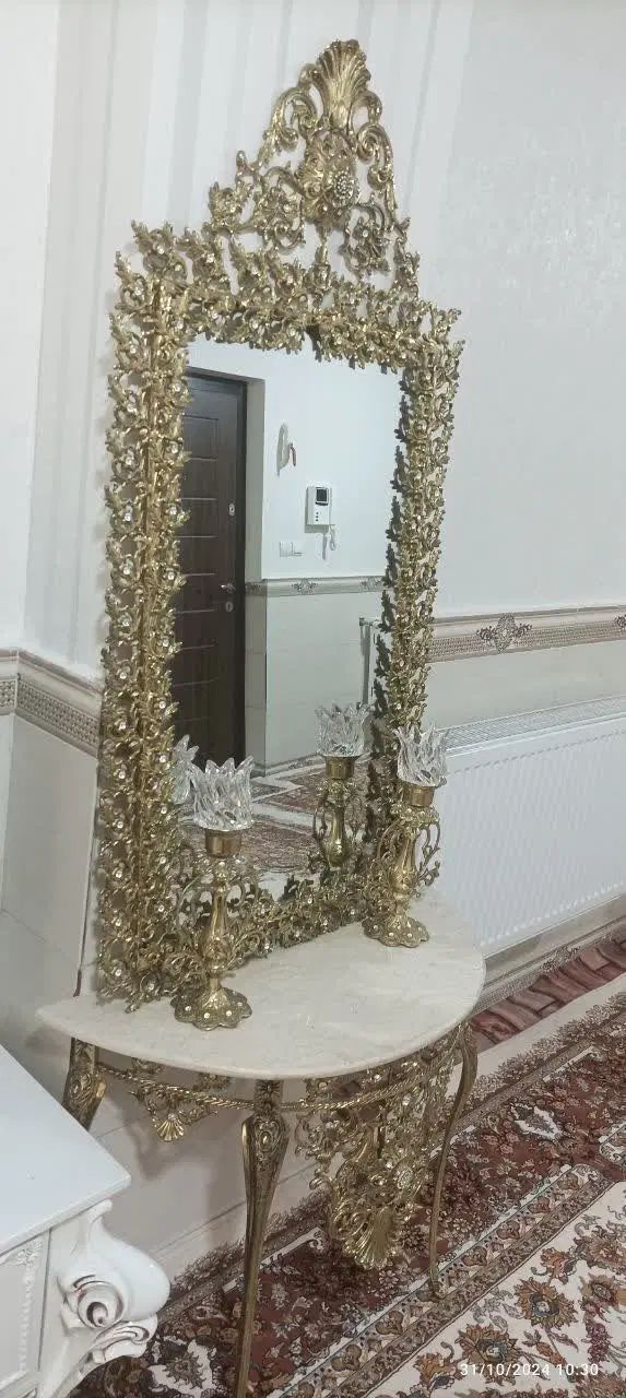 آینه و شمعدان تمام برنجی|صنایع دستی و سایر لوازم تزئینی|تهران, سعیدآباد|دیوار