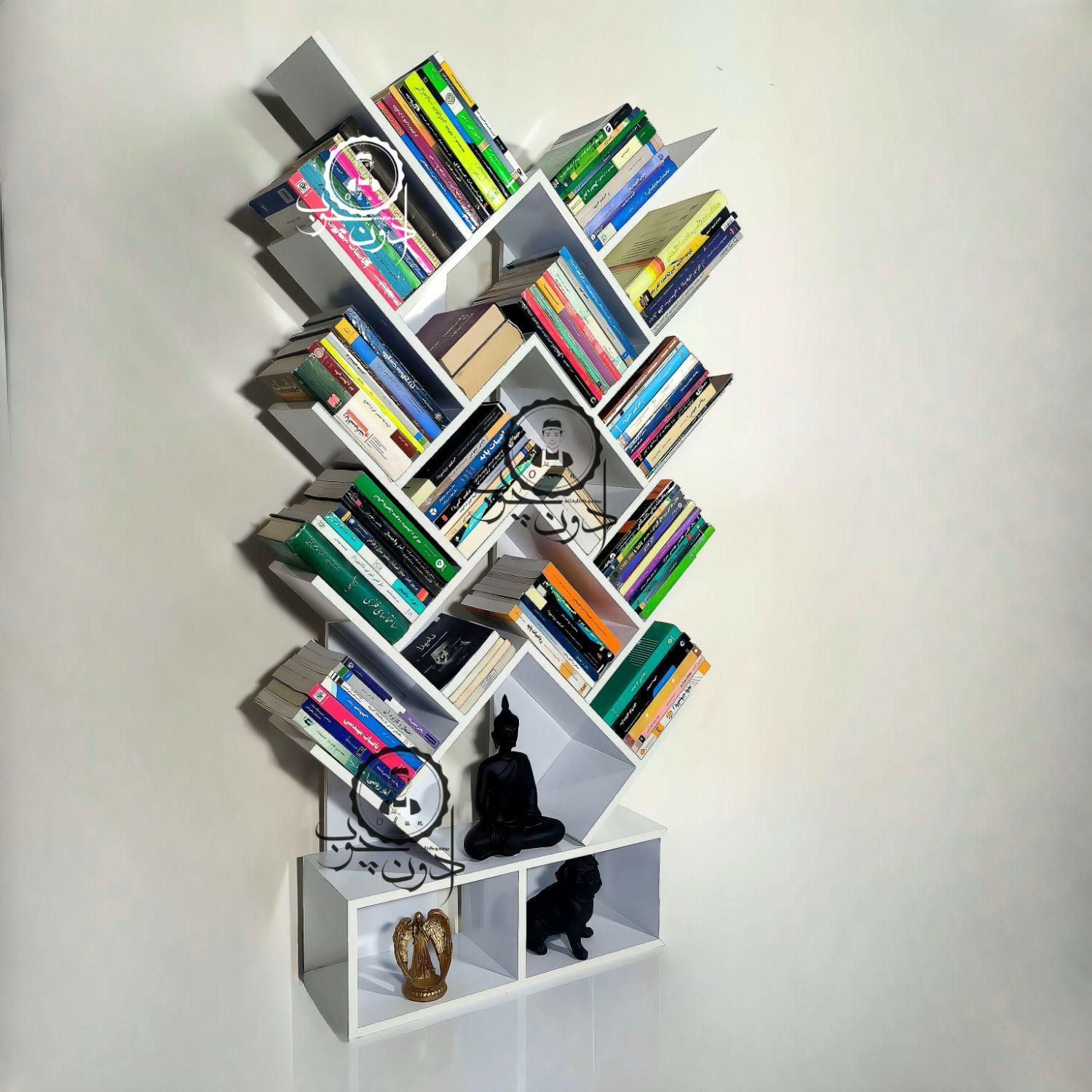 کتابخانه و قفسه کتاب مدل درختی ۸ سفید|کتابخانه، شلف، قفسه‌های دیواری|تبریز, |دیوار