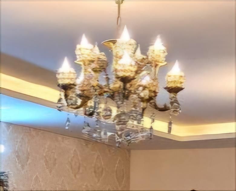 لوستر برنجی به همراه دیوار کوب|لوستر و چراغ آویز|نیشابور, مسکن مهر نور|دیوار