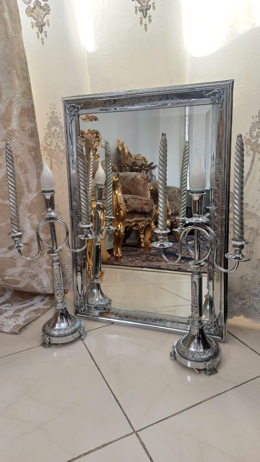 آینه وشمعدان|صنایع دستی و سایر لوازم تزئینی|اسلامشهر, شهرک لاله|دیوار