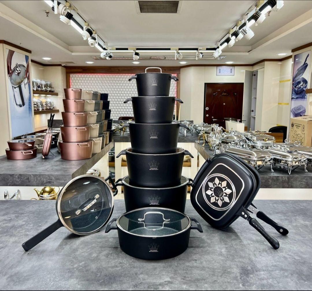 قابلمه چدن گرانیت راکلند ۱۴ پارچه/قابلمه راکلند|ظروف پخت‌وپز|مشهد, رسالت|دیوار