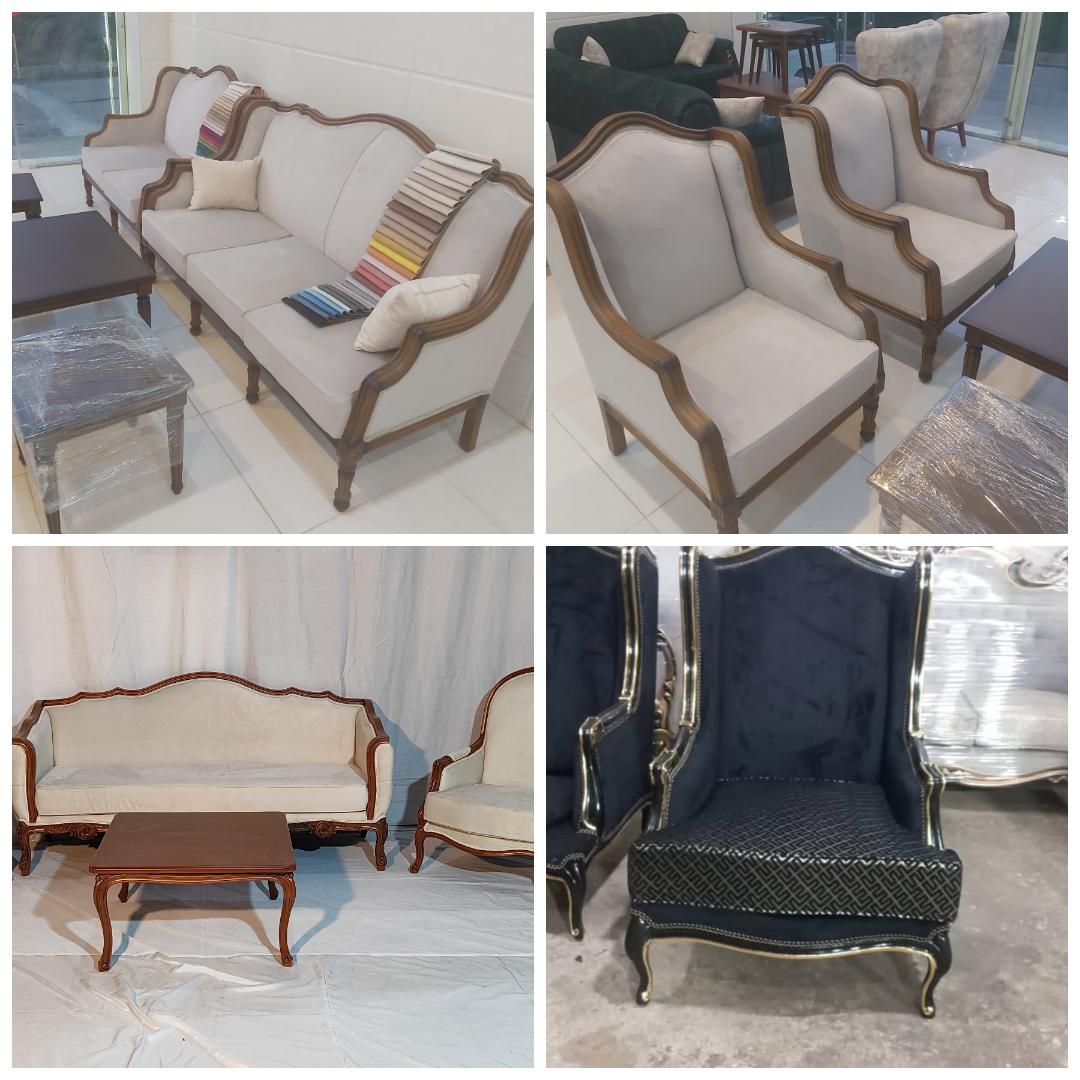 مبل کویین ۷نفره فرانسوی *مبل کاخ|مبلمان خانگی و میز عسلی|خرمآباد, |دیوار