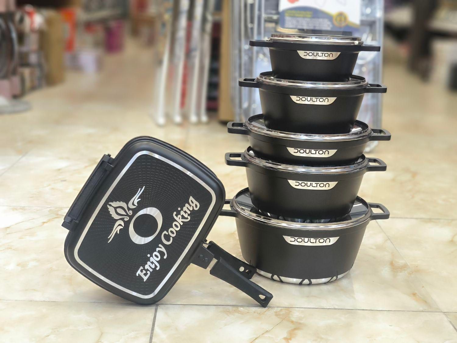 سرویس قابلمه چدنی گرانیت ۱۲ پارچه دالتون|ظروف پختوپز|تبریز, |دیوار