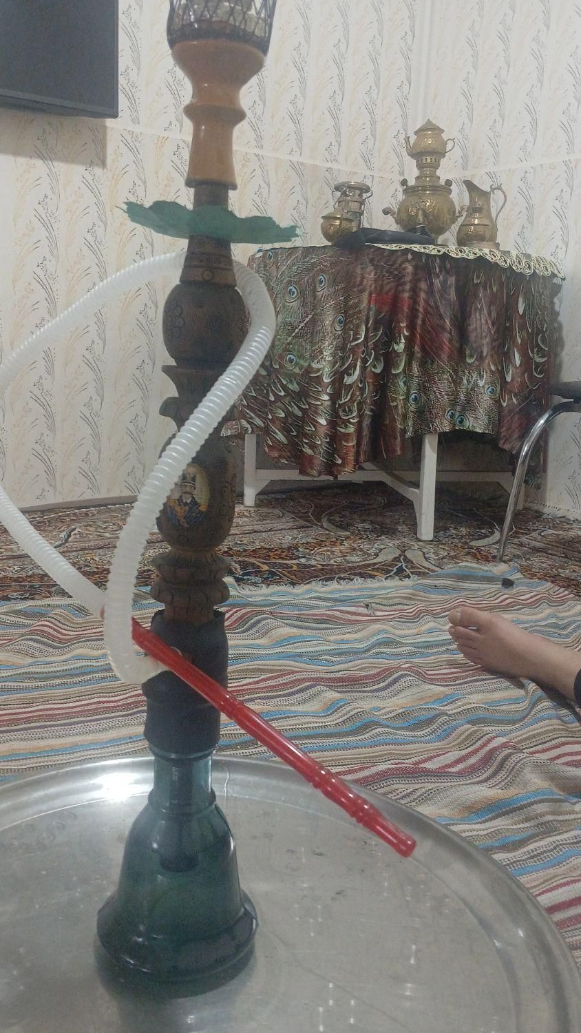 قلیون قهوه خونه ای تنه چوپ گردوو|کلکسیون و سرگرمی|گلپایگان, |دیوار
