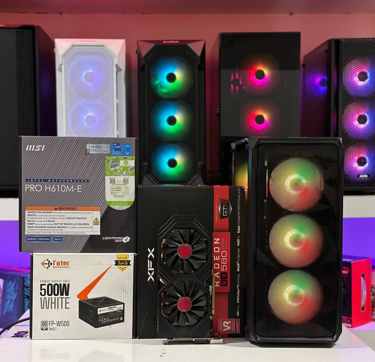 کیس گیمینگ I312100F گرافیک8GB کیس 4fansRGB|رایانه رومیزی|مشهد, فلسطین|دیوار