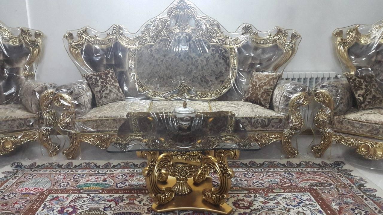 مبلمان سلطنتی ۱۰نفره همراه با میز ۸نفره|مبلمان خانگی و میز عسلی|مشهد, امیریه|دیوار