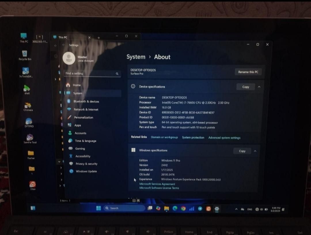 surface pro 5 یک ترابایت|رایانه همراه|اصفهان, قائمیه|دیوار