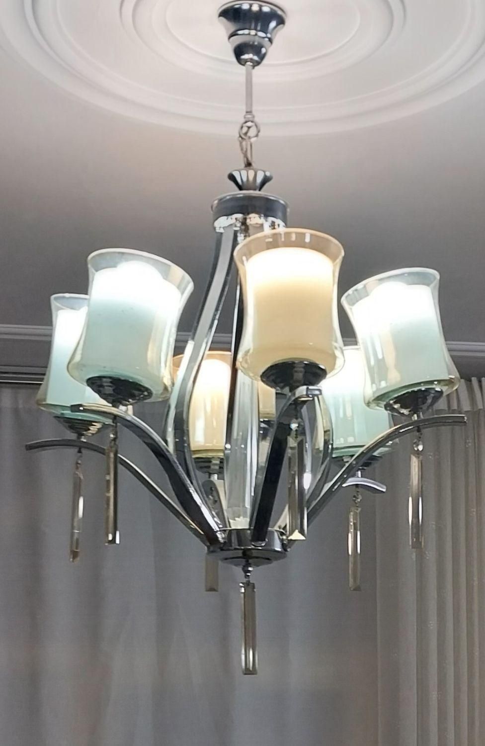 لوستر طرح غنچه ۶ شعله ۳ عدد تک شعله ۲ عدد|لوستر و چراغ آویز|خرم‌آباد, |دیوار