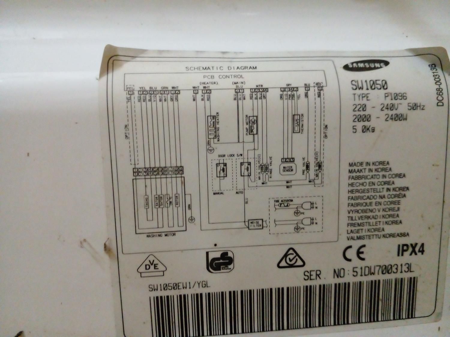 ماشین لباسشویی دست دوم سامسونگ SW1050|ماشین لباسشویی و خشک‌کن لباس|تهران, اقدسیه|دیوار