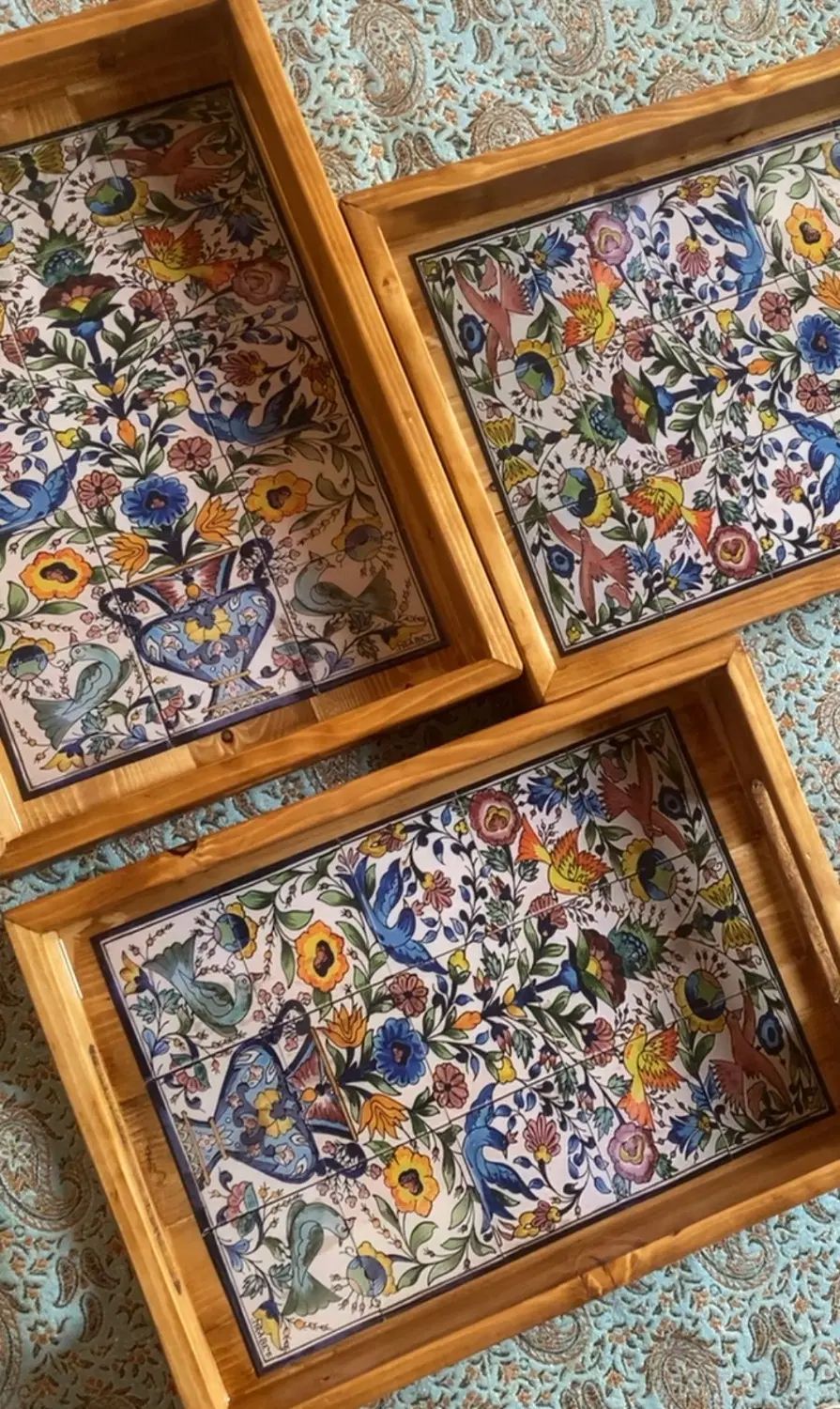 سینی چوبی رزینی|صنایع دستی و سایر لوازم تزئینی|تهران, کوهسار|دیوار