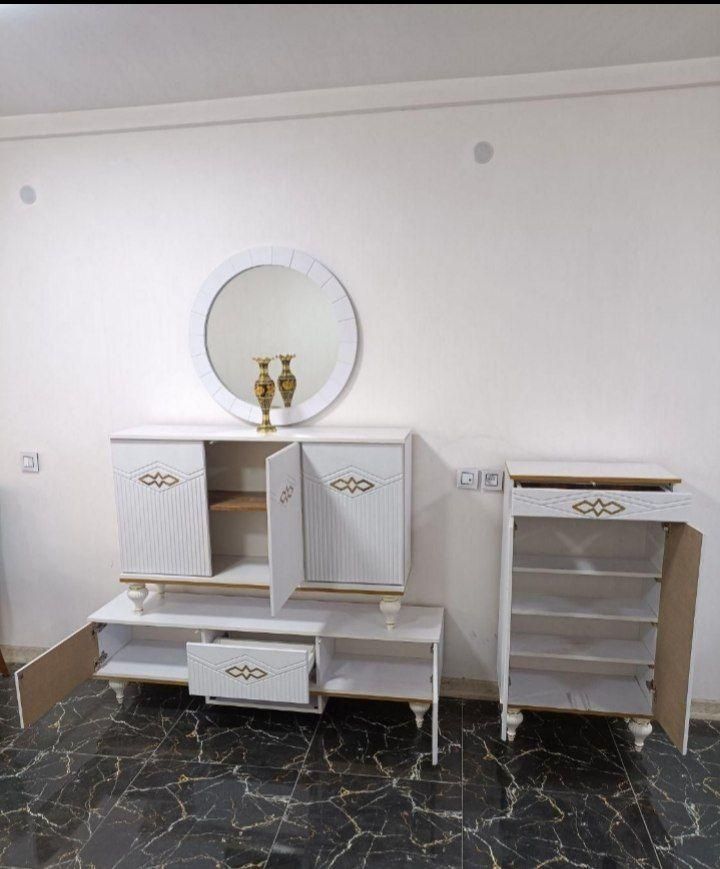 ست آینه کنسول میزtv وجاکفشی|بوفه، ویترین، کنسول|زنجان, |دیوار