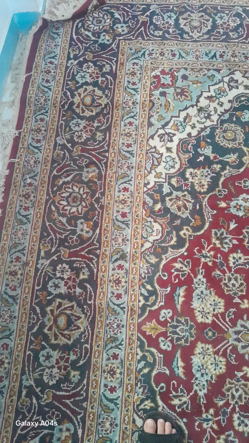 گلیم فرش ۱۲ متری پرده و میله پردو۲عدد فرش۱۲متری|فرش|ساری, |دیوار