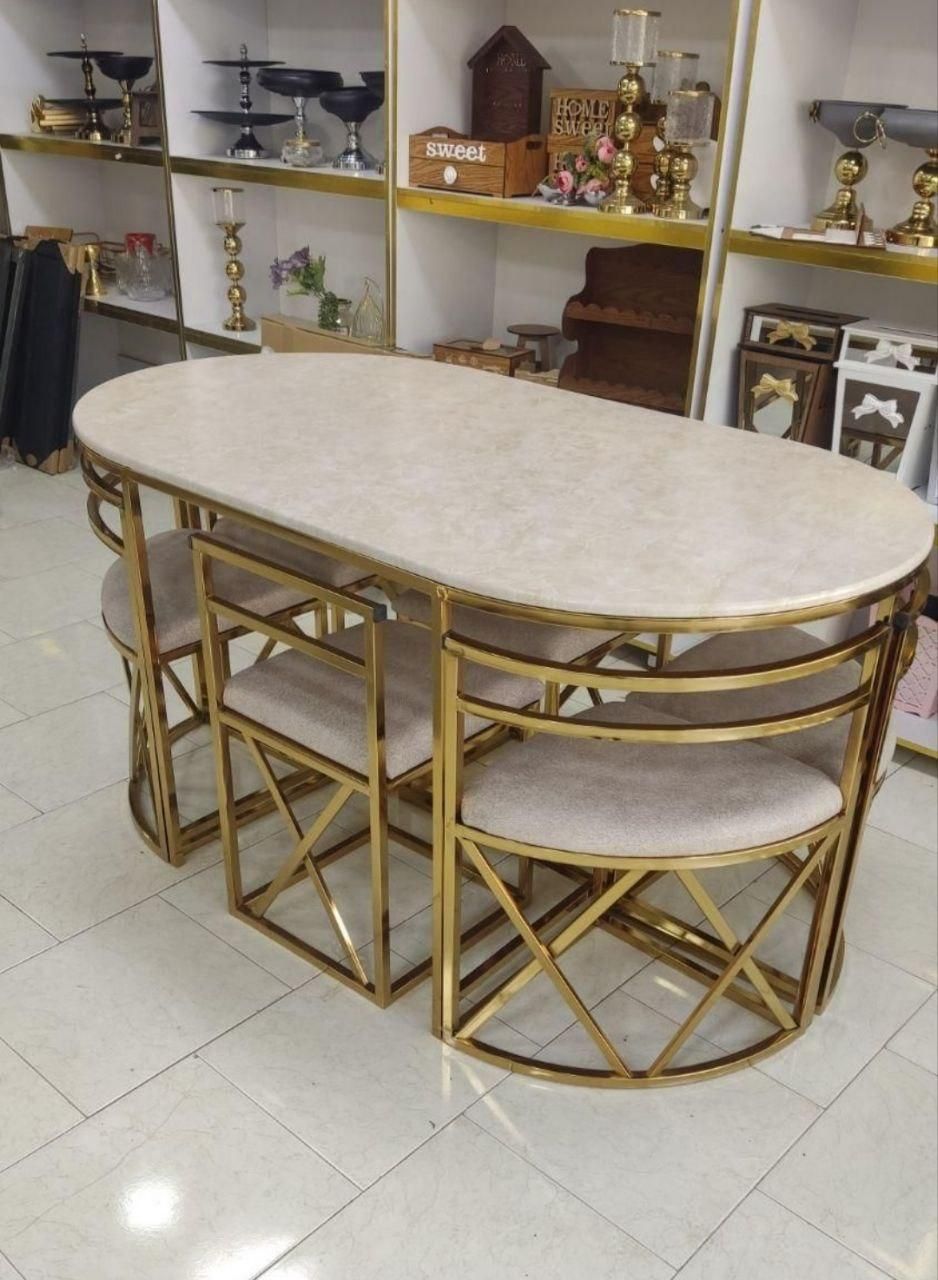 میزنهار خوری کمجا نهارخوری فلزی چهار نفره 6 نفره|میز و صندلی غذاخوری|مشهد, شهرک رازی (شهرک غرب)|دیوار