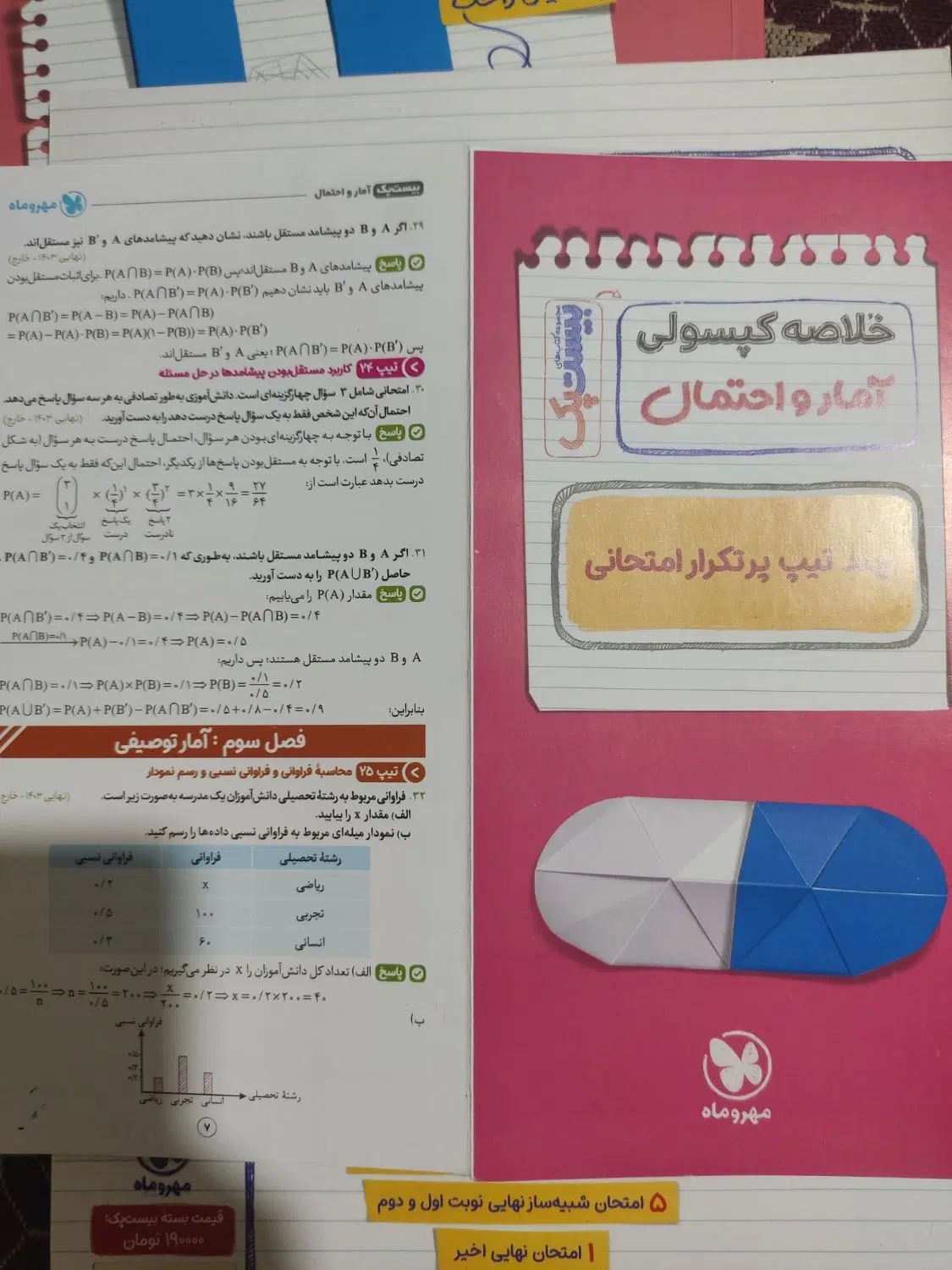 بیست پک آمار احتمال یازدهم|کتاب و مجله آموزشی|تهران, فلاح|دیوار
