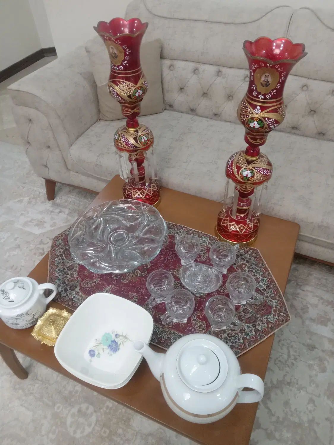 شمعدونی ، قوری ، فنجان قندان،میوه خوری|ظروف سرو و پذیرایی|تهران, افسریه شمالی|دیوار