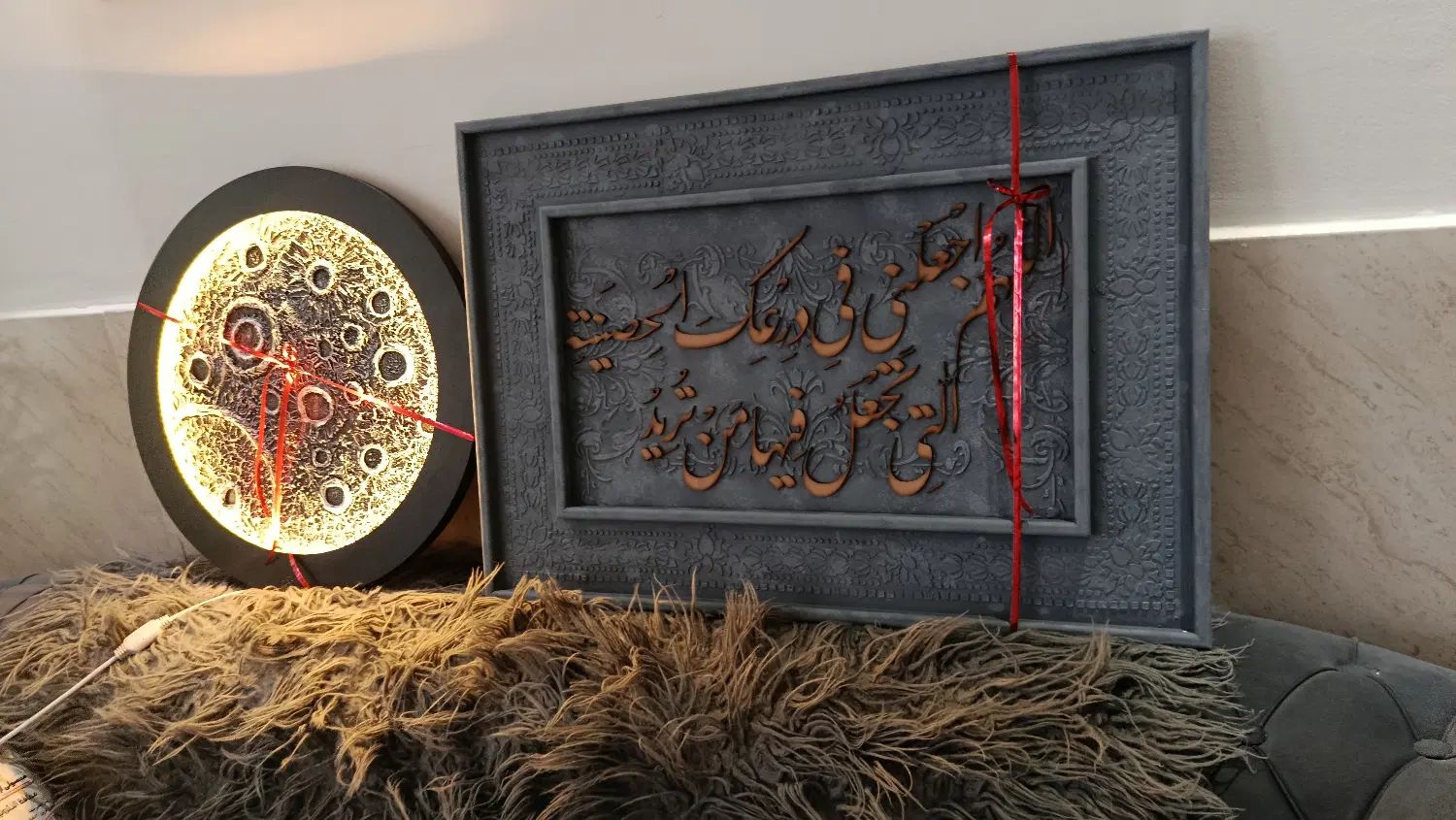 سفارشات تابلوهای مدرن و برجسته تابلو ماه وساعت و .|تابلو، نقاشی، عکس|مشهد, رسالت|دیوار