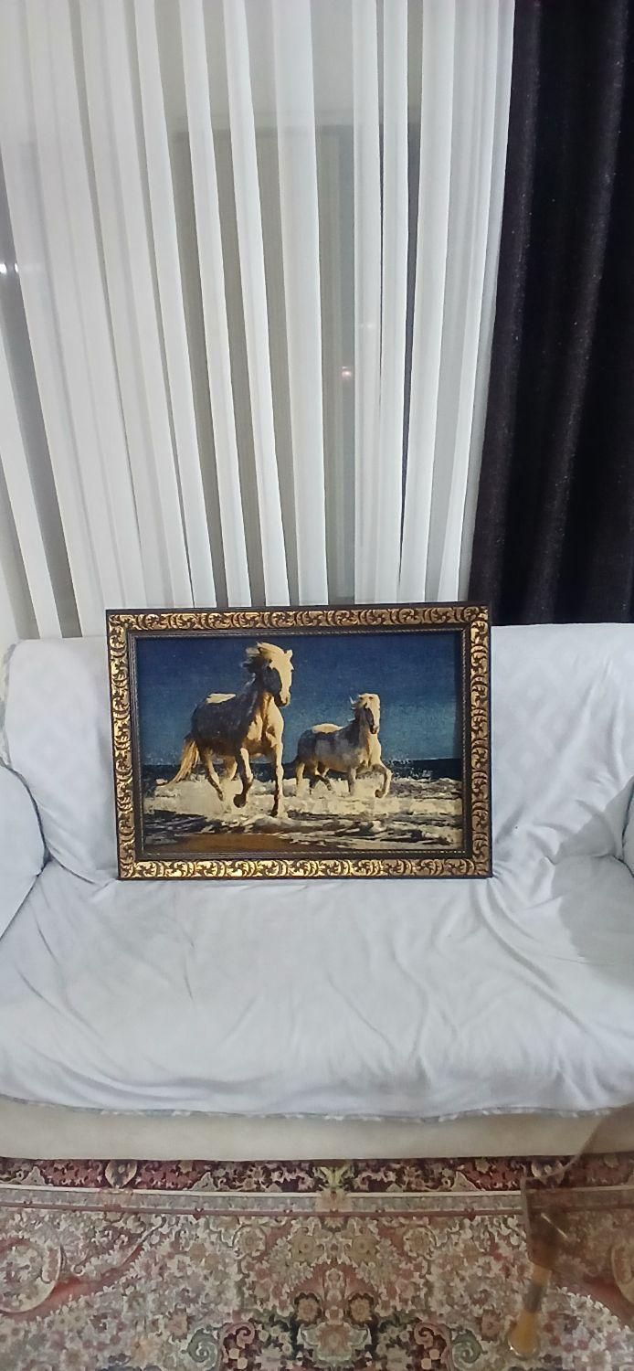 فرش دستباف برجسته کاری ۹۰×۶۵بافته دست خودمون|فرش|لاهیجان, طالقانی|دیوار