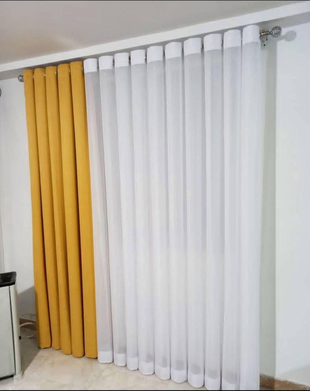 پرده سالن پذیرایی با یک دستک مخمل|پرده، رانر، رومیزی|مشهد, ولیعصر (شهرک غرب)|دیوار