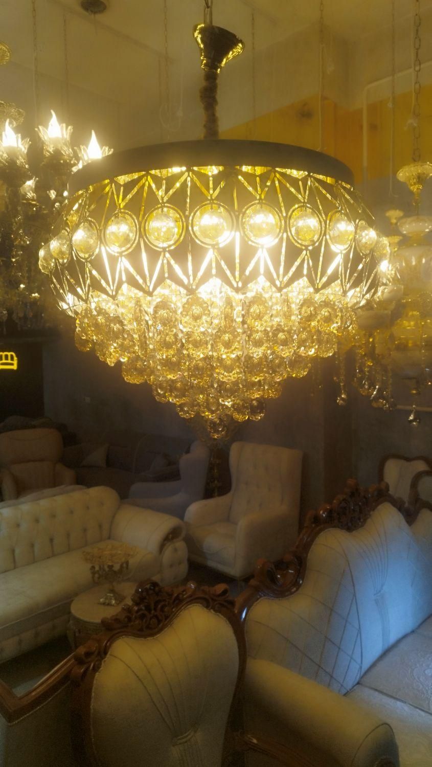 لوستر استیل ریموت کنترل دار|لوستر و چراغ آویز|اصفهان, برازنده|دیوار