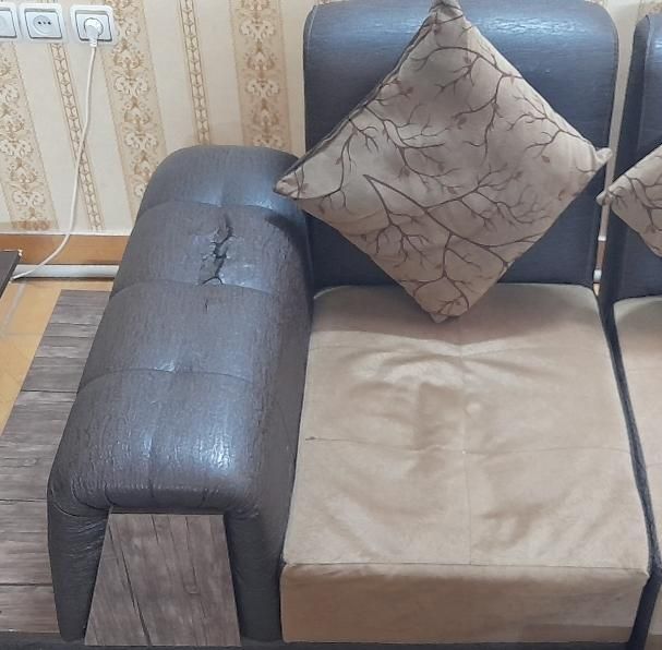 مبل ال ۶ نفره به همراه پاف و میز بار|مبلمان خانگی و میز عسلی|تهران, تهرانپارس شرقی|دیوار