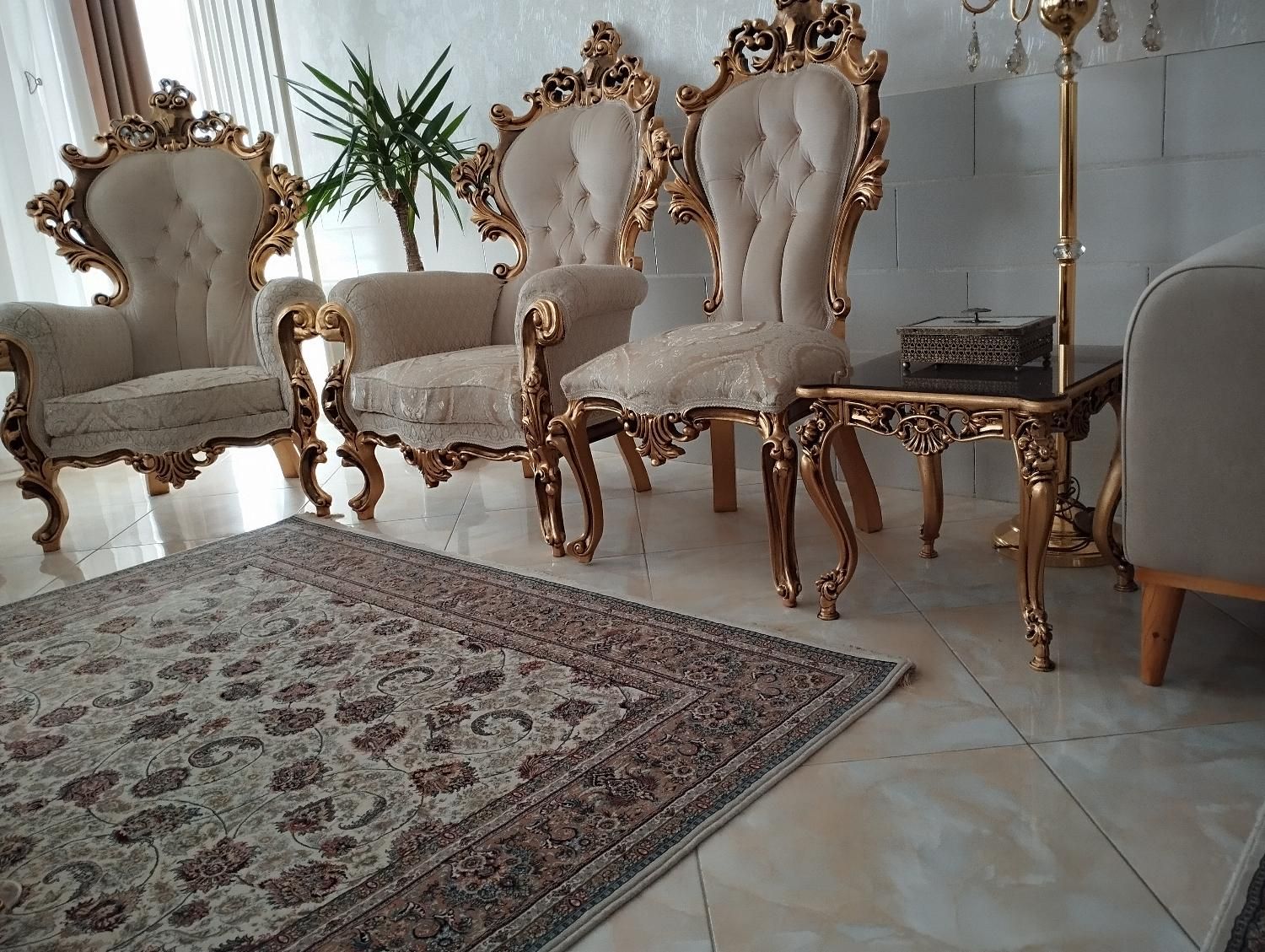فروش مبلمان 9نفره استیل کاملاً سالم و تمیز|مبلمان خانگی و میز عسلی|خمین, |دیوار