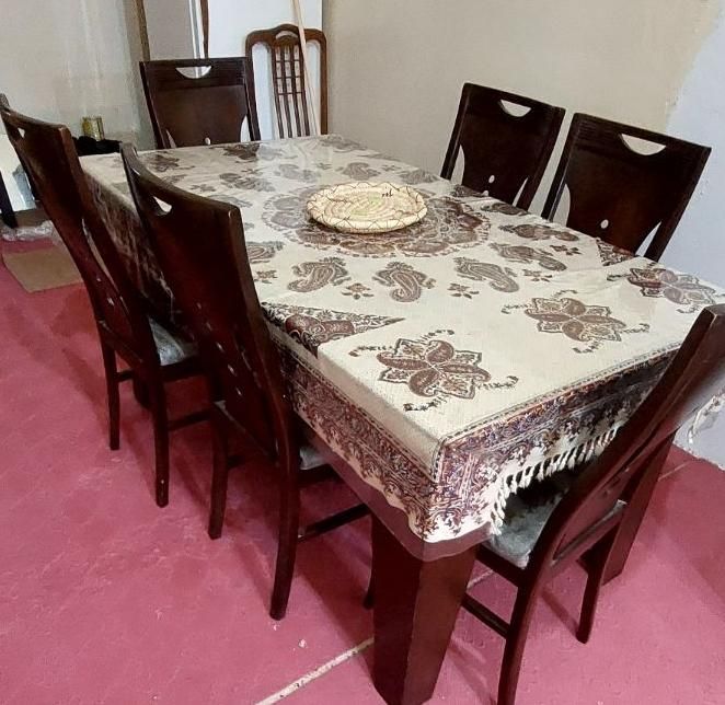 میز ناهارخوری ۶ نفره|میز و صندلی غذاخوری|دوگنبدان, |دیوار