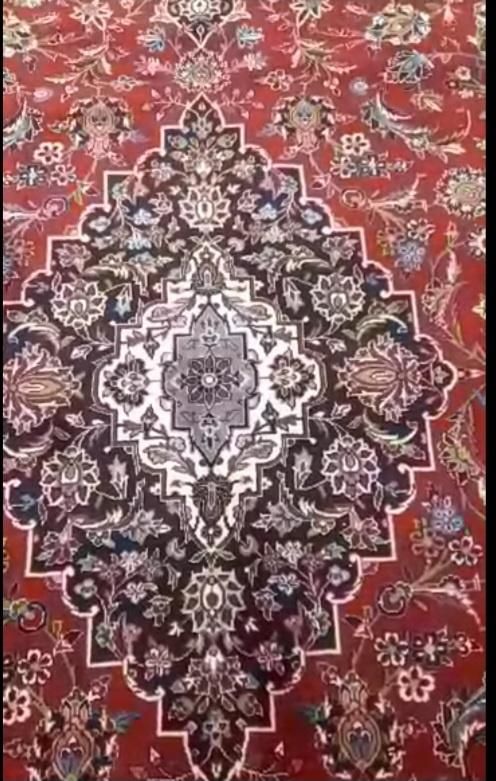 فرش جفت کاشان 3×4 لاکی نقشه ی قطبی|فرش|اصفهان, نقش جهان|دیوار