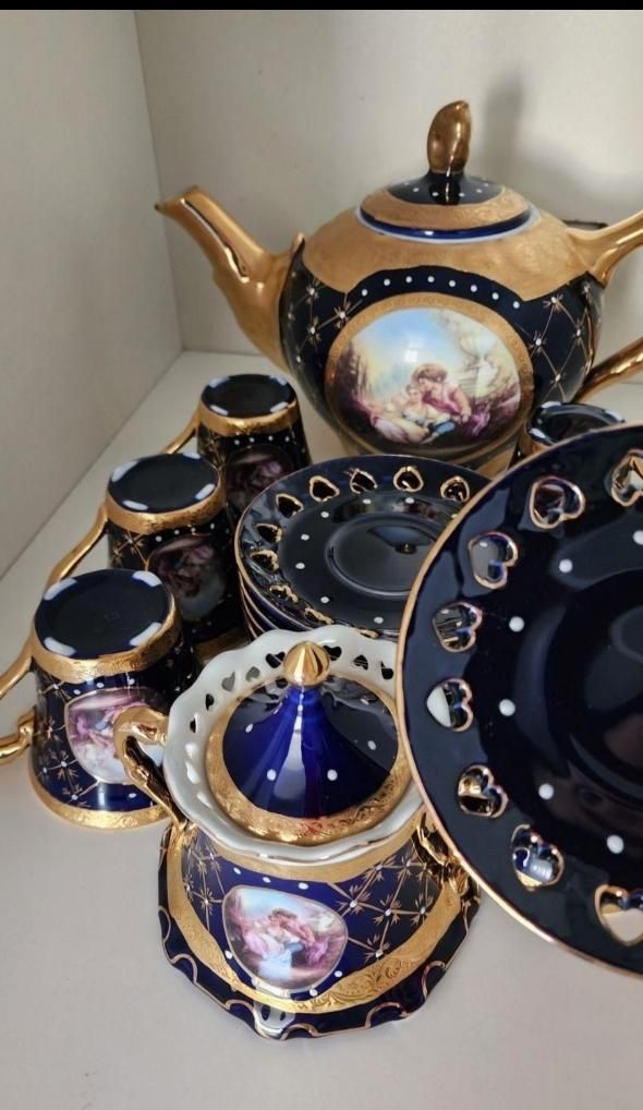 طروف چای خوری طرح لیلی و مجنون|کلکسیون اشیاء عتیقه|پردیس, |دیوار