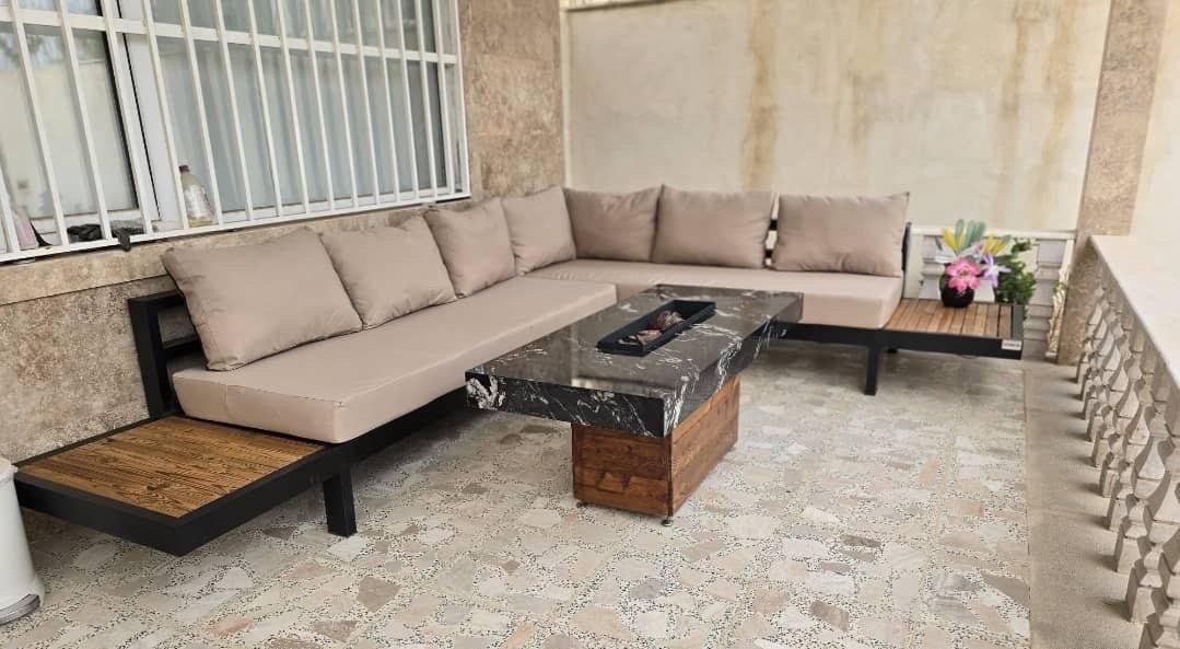 مبلمان باغی فلزی ویلایی مبل آتشدان کافه مدل ال|مبلمان خانگی و میز عسلی|شهریار, شهریار|دیوار