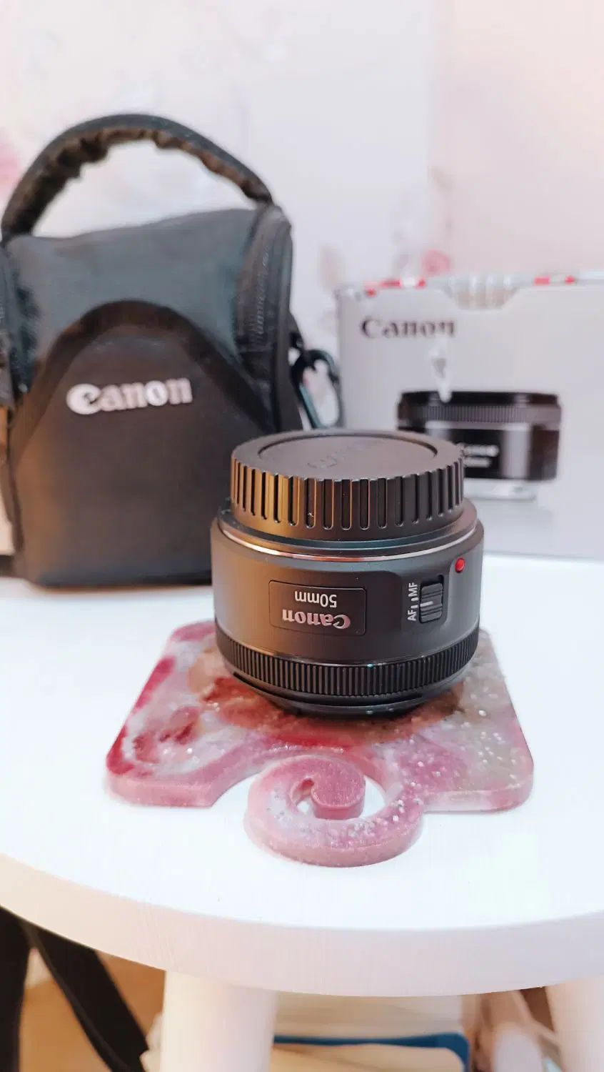 لنز Canon EF 50mm f/1.8 STM در حد آکبند +کیف محافظ|دوربین عکاسی و فیلم‌برداری|تهران, تهرانپارس غربی|دیوار