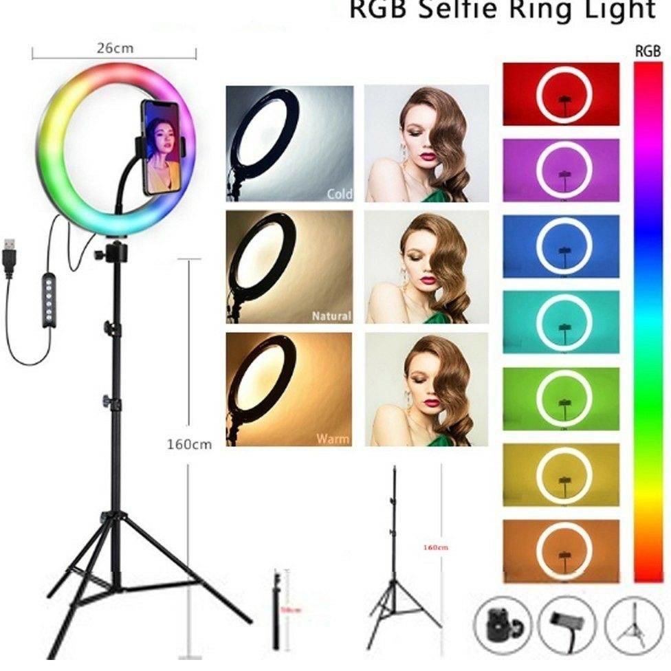 بورس رینگ لایت بهمراه پایه 7رنگ و 3رنگ درسایزمختلف|دوربین عکاسی و فیلم‌برداری|قم, امامزاده ابراهیم|دیوار