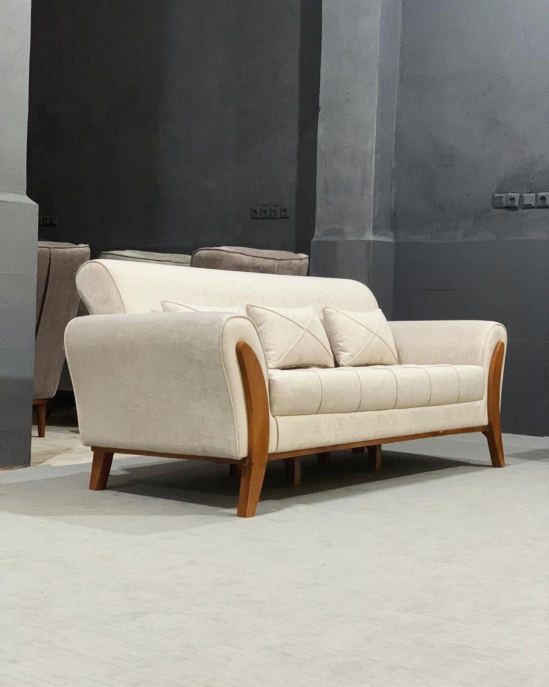 مبل راحتی اسکارلت ۷ نفره با کلاف چوب|مبلمان خانگی و میز عسلی|قزوین, |دیوار